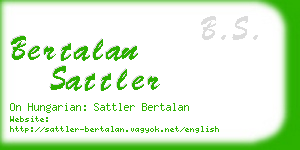 bertalan sattler business card